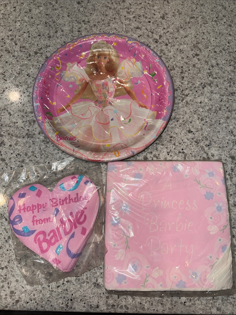 Vintage 90s Barbie Plates and napkins
